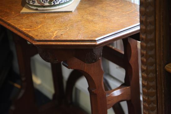 Attributed to A.W.N. Pugin. A pair of mid 19th century Reformed Gothic oak serving tables, probably made by J.G. Crace, W.3ft 6in.